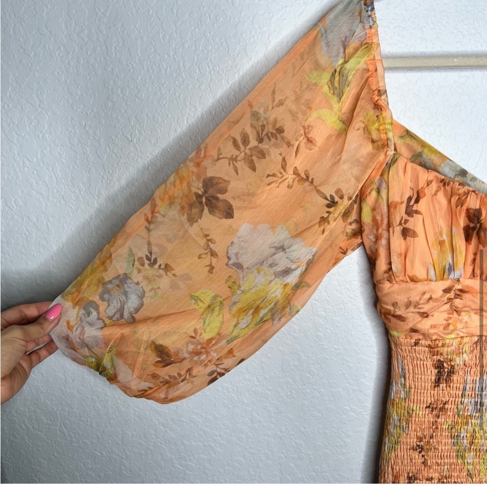Orange floral Selfie Leslie Mini Dress 🧡 - Picture 5 of 10